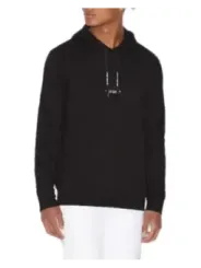 Schwarzer Kapuzenpullover mit rotem Logo