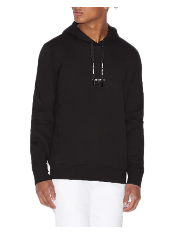 Schwarzer Kapuzenpullover mit rotem Logo Schwarzer Kapuzenpullover mit rotem Logo