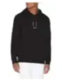 Schwarzer Kapuzenpullover mit rotem Logo