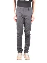 "Dondup Hosen im Sale | Dondup Herren Herbst/Winter Karierte Wollhose in Grau - Elegante Herrenhose mit Reißverschluss und Knopf, Artikelcode: B_33251 online kaufen"|Planet-Deluxe