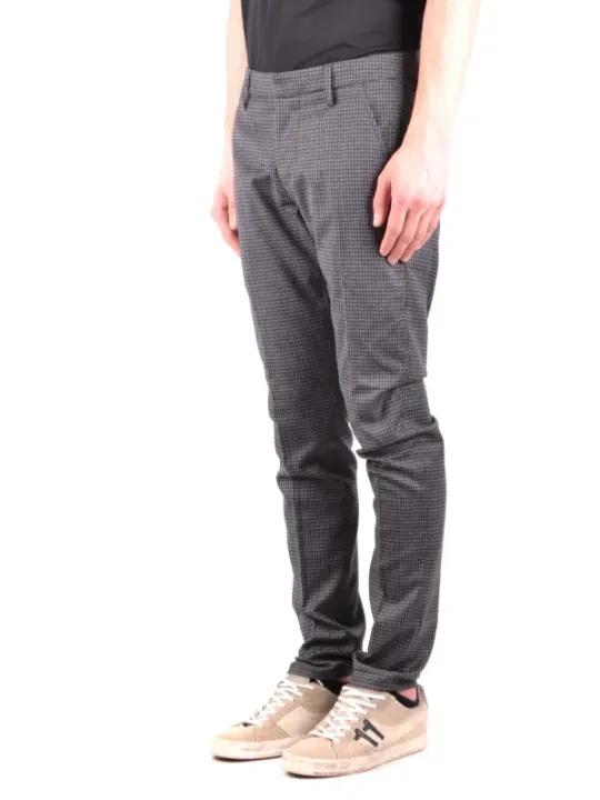 "Dondup Hosen im Sale | Dondup Herren Herbst/Winter Karierte Wollhose in Grau - Elegante Herrenhose mit Reißverschluss und Knopf, Artikelcode: B_33251 online kaufen"|Planet-Deluxe