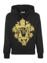 "Versace Jeans Couture Sweatshirts im Sale | Versace Jeans Couture Herren Fleece-Hoodie mit Druckmuster – Herbst/Winter, Schwarz, 100% Baumwolle, EBO_818 online kaufen"|Planet-Deluxe