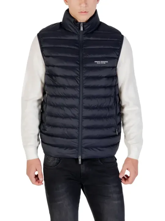 "Armani Exchange Westen im Sale | Armani Exchange Herren Gilet - Ärmellose Weste für Herbst/Winter, Blau, Mit Reißverschluss und Vordertaschen - 100% Polyamid, online kaufen"|Planet-Deluxe