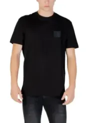 "Armani Exchange T-Shirts im Sale | Armani Exchange Herren T-Shirt Herbst/Winter - Schwarzes Rundhals-T-Shirt mit Print, Kurzarm, 100% Baumwolle (Artikelcode: XM001 online kaufen"|Planet-Deluxe