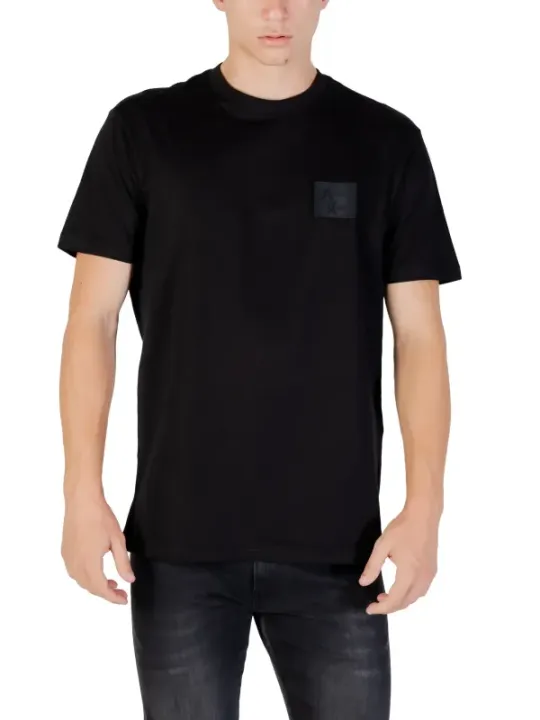 "Armani Exchange T-Shirts im Sale | Armani Exchange Herren T-Shirt Herbst/Winter - Schwarzes Rundhals-T-Shirt mit Print, Kurzarm, 100% Baumwolle (Artikelcode: XM001 online kaufen"|Planet-Deluxe