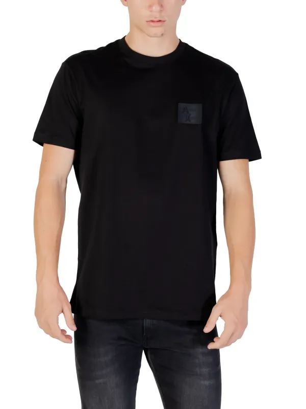 "Armani Exchange T-Shirts im Sale | Armani Exchange Herren T-Shirt Herbst/Winter - Schwarzes Rundhals-T-Shirt mit Print, Kurzarm, 100% Baumwolle (Artikelcode: XM001 online kaufen"|Planet-Deluxe
