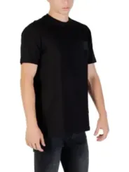 "Armani Exchange T-Shirts im Sale | Armani Exchange Herren T-Shirt Herbst/Winter - Schwarzes Rundhals-T-Shirt mit Print, Kurzarm, 100% Baumwolle (Artikelcode: XM001 online kaufen"|Planet-Deluxe