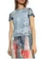 "Diesel T-Shirts im Sale | Diesel Damen T-Shirt Azurblau Fleckig Frühjahr/Sommer online kaufen"|Planet-Deluxe