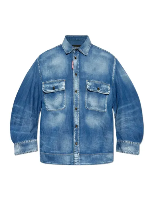 "Dsquared2 Hemden im Sale | Herbstblau Damenhemd Dsquared2 online kaufen"|Planet-Deluxe
