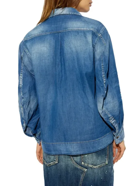 "Dsquared2 Hemden im Sale | Herbstblau Damenhemd Dsquared2 online kaufen"|Planet-Deluxe