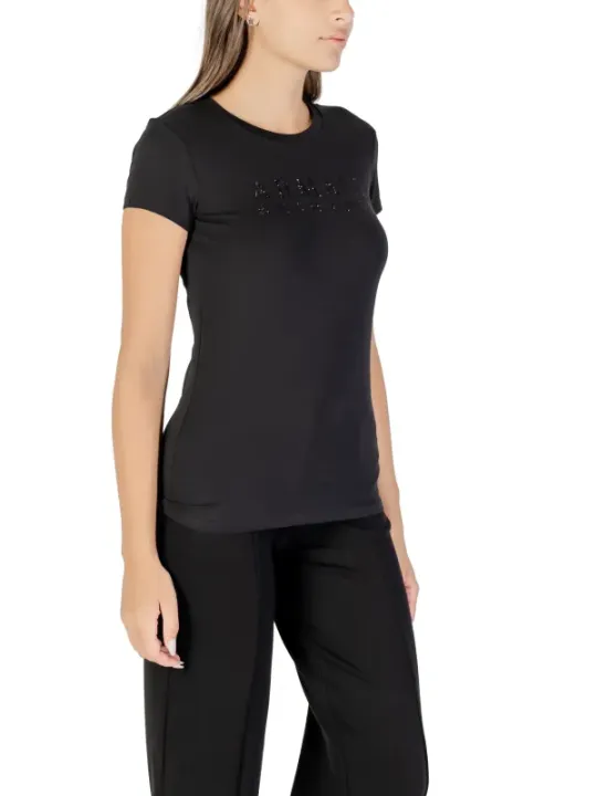 "Armani Exchange T-Shirts im Sale | Armani Exchange Damen Strass TShirt Schwarz HerbstWinter online kaufen"|Planet-Deluxe