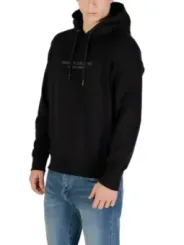 "Armani Exchange Sweatshirts im Sale | Armani Exchange Herren Fleece Hoodie Schwarz V-Ausschnitt online kaufen"|Planet-Deluxe