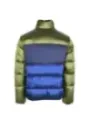 Limonengrüne und blaue Daunenjacke