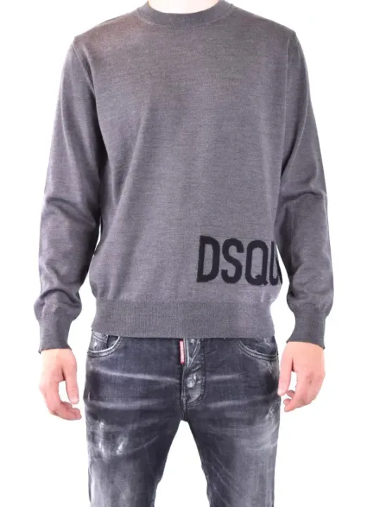 "Dsquared2 Pullover im Sale | Dsquared2 Herrenpullover Grau mit Druck für Herbst/Winter online kaufen"|Planet-Deluxe