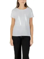 "Armani Exchange T-Shirts im Sale | Armani Exchange Damen T-Shirt Herbst/Winter Weiß 100% Baumwolle online kaufen"|Planet-Deluxe