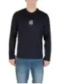"Armani Exchange T-Shirts im Sale | Armani Exchange Herren Langarmshirt Blau Druck 100 Baumwolle online kaufen"|Planet-Deluxe
