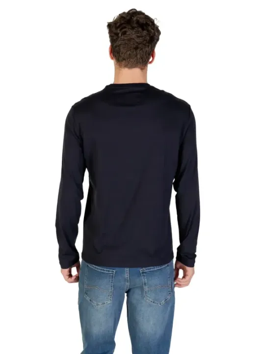 "Armani Exchange T-Shirts im Sale | Armani Exchange Herren Langarmshirt Blau Druck 100 Baumwolle online kaufen"|Planet-Deluxe