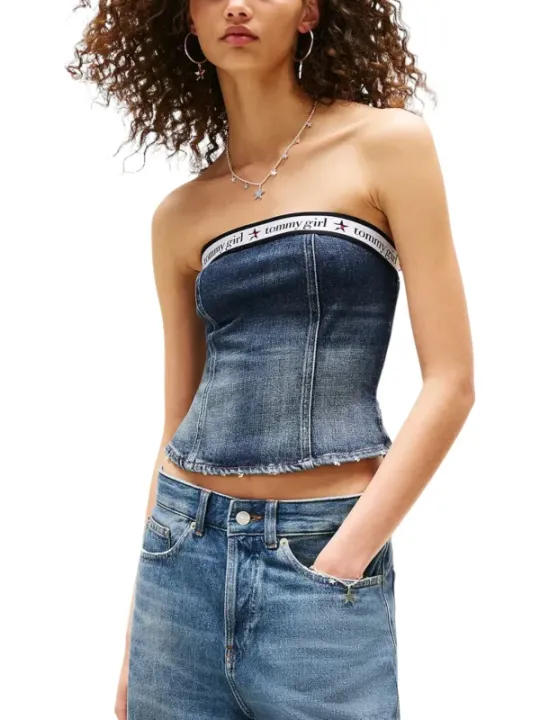 "Tommy Hilfiger Jeans Tops im Sale | Tommy Hilfiger Jeans - Tommy Hilfiger Jeans Top Donna online kaufen"|Planet-Deluxe
