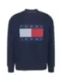 "Tommy Jeans Sweatshirts im Sale | Tommy Jeans Herren Fleece Blau Langarm Druck Rundhals online kaufen"|Planet-Deluxe