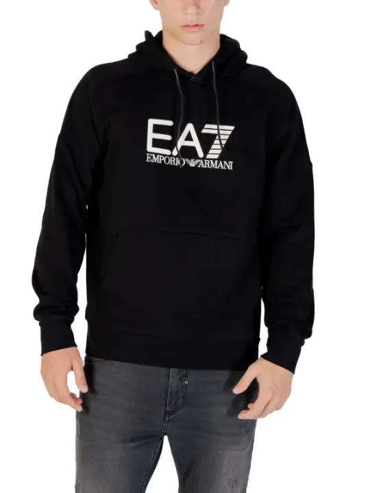 "Ea7 Sweatshirts im Sale | EA7 Herren Fleece Hoodie Schwarz Druck Herbst Winter online kaufen"|Planet-Deluxe