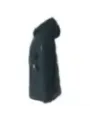 Schwarze, glänzende Daunenjacke mit Kapuze
