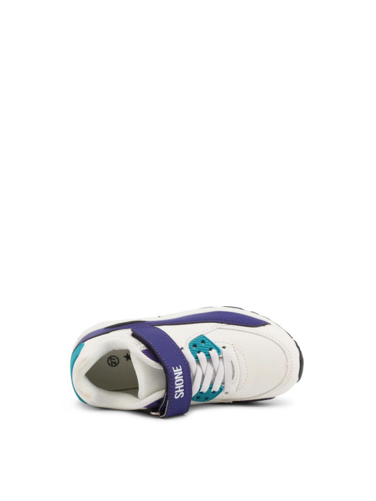 Weiß-lila Shone Sneaker mit Riemen