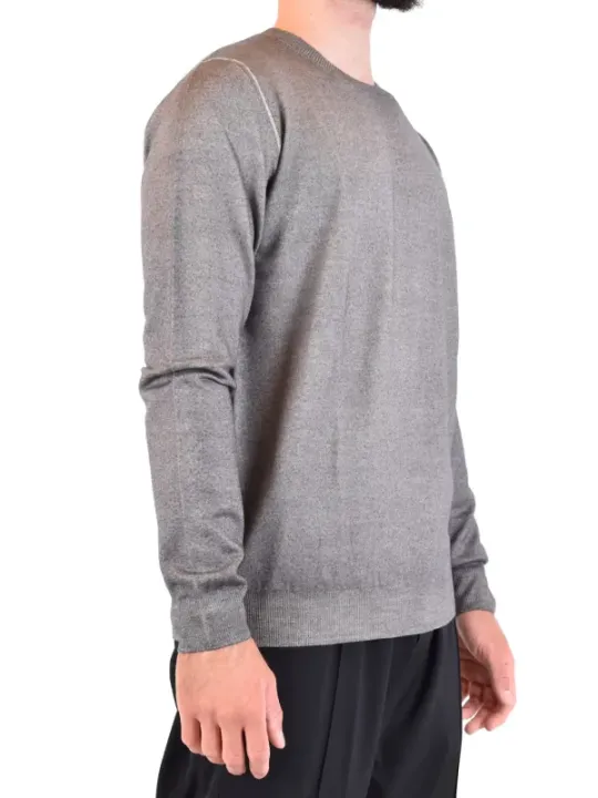 "Dondup Pullover im Sale | Herren Pullover Dondup - Grauer Wollpullover für Herbst/Winter mit Rundhalsausschnitt und langen Ärmeln | Artikelcode: V_23586 online kaufen"|Planet-Deluxe