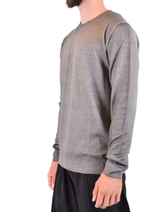 "Dondup Pullover im Sale | Herren Pullover Dondup - Grauer Wollpullover für Herbst/Winter mit Rundhalsausschnitt und langen Ärmeln | Artikelcode: V_23586 online kaufen"|Planet-Deluxe