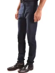 "Dondup Hosen im Sale | Dondup Herrenhose - Blaue Frühling/Sommer Baumwollhose mit Reißverschluss und Knopf - Modell B_26065 online kaufen"|Planet-Deluxe