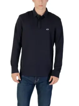 "Armani Exchange Herren-Poloshirt Print, Blau, Langarm"