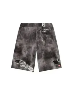 "Diesel Herren Bermuda Shorts - Zerrissen & Abgenutzt, Schwarz"