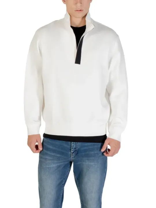 "Armani Exchange Sweatshirts im Sale | Armani Exchange Herren Fleece-Sweatshirt - Weiß, Langarm, Herbst/Winter Kollektion online kaufen"|Planet-Deluxe