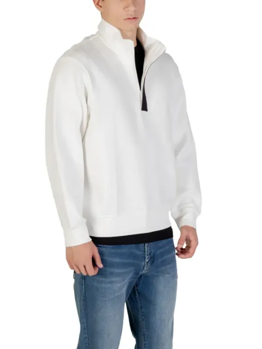 "Armani Exchange Sweatshirts im Sale | Armani Exchange Herren Fleece-Sweatshirt - Weiß, Langarm, Herbst/Winter Kollektion online kaufen"|Planet-Deluxe