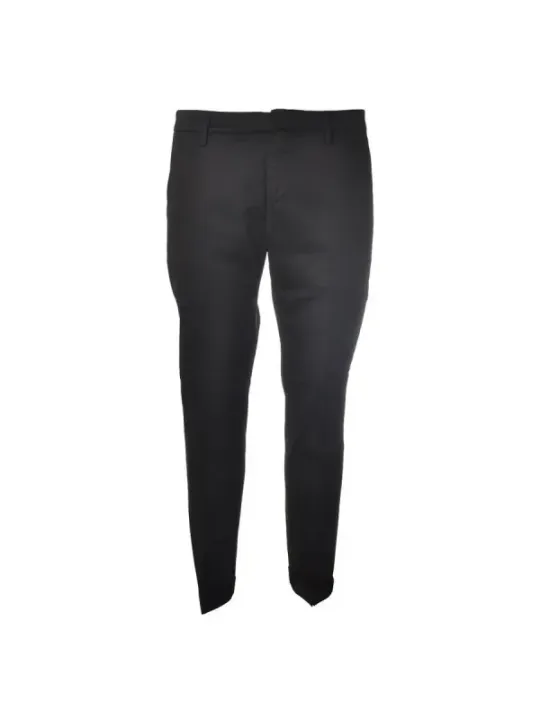 "Dondup Hosen im Sale | Dondup Herren Pantaloni - Schwarze Baumwollhose für Frühling/Sommer mit Reißverschluss & Knopfverschluss, Modell V_28265 online kaufen"|Planet-Deluxe