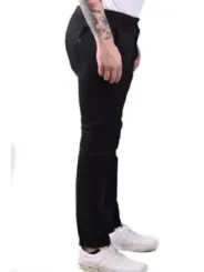 "Dondup Hosen im Sale | Dondup Herren Pantaloni - Schwarze Baumwollhose für Frühling/Sommer mit Reißverschluss & Knopfverschluss, Modell V_28265 online kaufen"|Planet-Deluxe