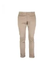 "Dondup Hosen im Sale | Dondup Herren Pantaloni - Beige Frühlings-/Sommerhose aus 100% Baumwolle mit Reißverschluss und Knopf online kaufen"|Planet-Deluxe