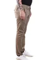 "Dondup Hosen im Sale | Dondup Herren Pantaloni - Beige Frühlings-/Sommerhose aus 100% Baumwolle mit Reißverschluss und Knopf online kaufen"|Planet-Deluxe