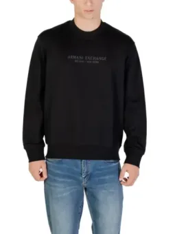 Armani Exchange Herren Fleece Schwarz Langarm-Sweatshirt