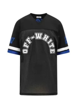 "Offwhite Herren V-Neck T-Shirt: Schwarz, Herbst/Winter"