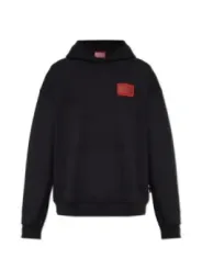 "Diesel Sweatshirts im Sale | Diesel Herren Fleece Hoodie Schwarz mit Druck für Herbst/Winter online kaufen"|Planet-Deluxe