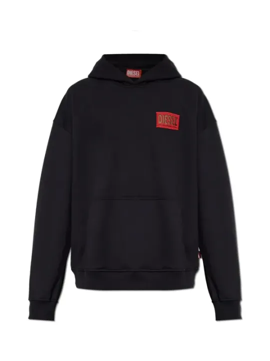 "Diesel Sweatshirts im Sale | Diesel Herren Fleece Hoodie Schwarz mit Druck für Herbst/Winter online kaufen"|Planet-Deluxe