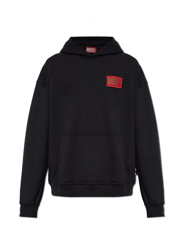"Diesel Sweatshirts im Sale | Diesel Herren Fleece Hoodie Schwarz mit Druck für Herbst/Winter online kaufen"|Planet-Deluxe