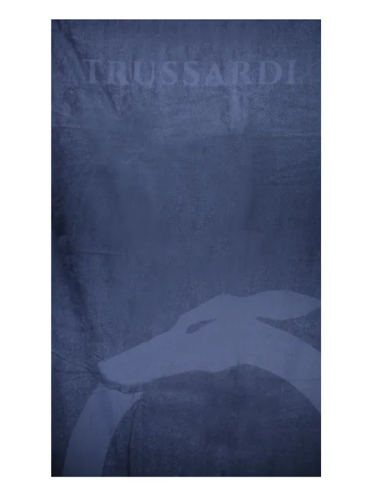 "Trussardi Badehosen im Sale | Trussardi Strandtuch 88x190 cm Logo Stickerei Dunkelblau online kaufen"|Planet-Deluxe