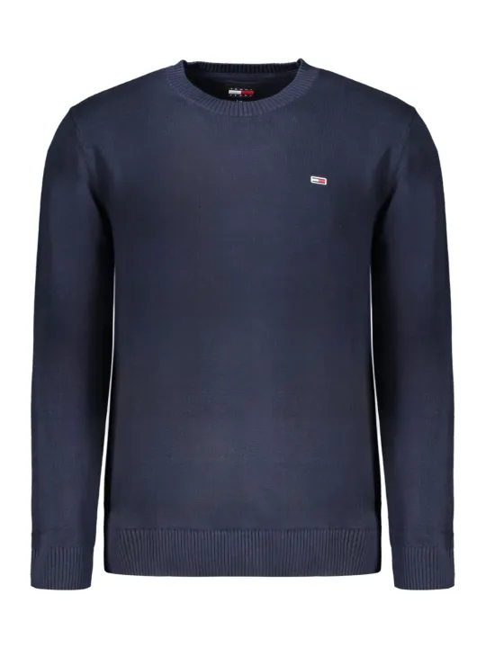 Tommy Hilfiger Herrenpullover Blau - Bio-Baumwolle, Logo