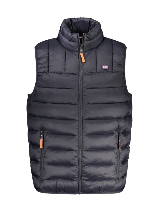 "NORWAY 1963 Jacken im Sale | NORWEGEN 1963 Herren Ärmellose Jacke - Schwarz | Kontrastdetails, Reißverschluss, Applikation & Logo | 2 Außentaschen & 2 Inn online kaufen"|Planet-Deluxe