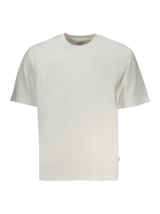 "GUESS JEANS T-Shirts im Sale | GUESS JEANS Herren Kurzarm T-Shirt Weiß – Oversize-Passform, Rundhalsausschnitt, Logo-Stickerei, 50 % Bio-Baumwolle online kaufen"|Planet-Deluxe