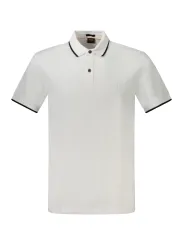 "Boss Poloshirts im Sale | HUGO BOSS Herren Polohemd Kurzarm Weiß – Slim Fit mit Kontrastdetails, Applikation, Stickerei & Logo online kaufen"|Planet-Deluxe