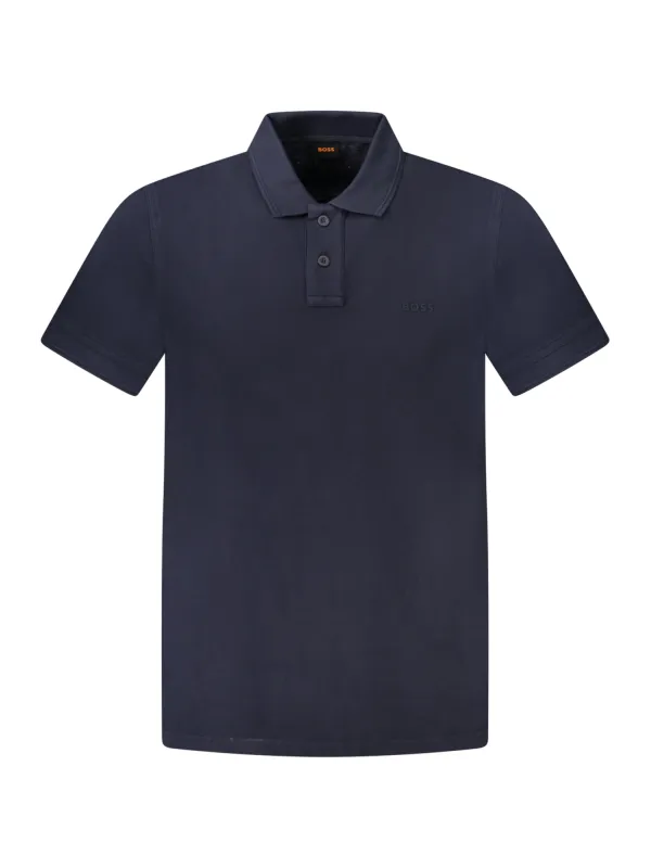 "Boss Poloshirts im Sale | HUGO BOSS Herren Kurzarm Polo Blau – Stilvolles Poloshirt mit 2-Knopf-Design und Logo-Druck online kaufen"|Planet-Deluxe