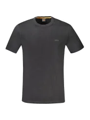 "Boss T-Shirts im Sale | HUGO BOSS Herren Kurzarm T-Shirt Schwarz - Rundhals, Logo-Druck, Modernes Design online kaufen"|Planet-Deluxe