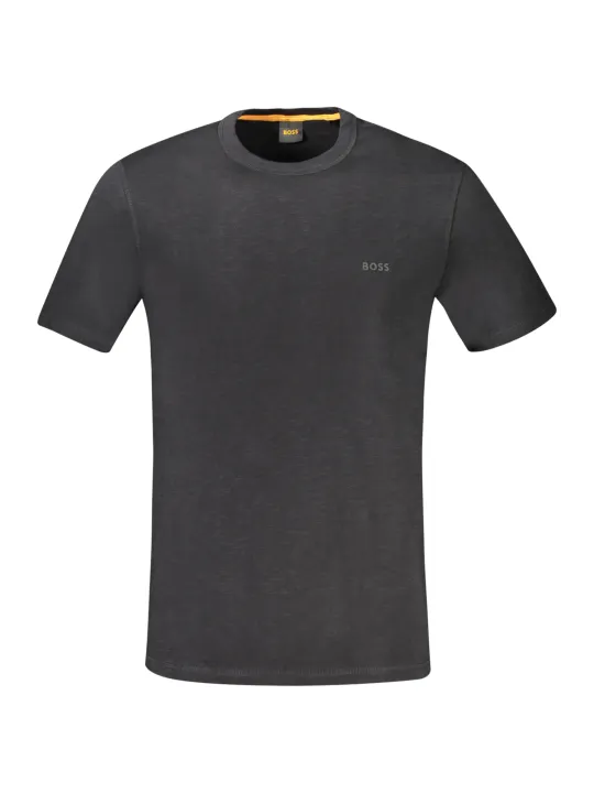 "Boss T-Shirts im Sale | HUGO BOSS Herren Kurzarm T-Shirt Schwarz - Rundhals, Logo-Druck, Modernes Design online kaufen"|Planet-Deluxe